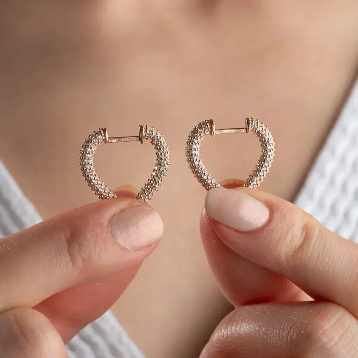 HERZ ZIRKONIA OHRRING aus 925 Silber - Eleganter Ohrringe - AURIME