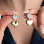 DOPPELTE HERZ-OHRRINGE aus 925 Silber - Eleganter Ohrringe - AURIME