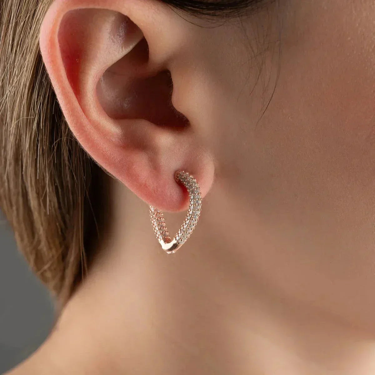 HERZ ZIRKONIA OHRRING aus 925 Silber - Eleganter Ohrringe - AURIME