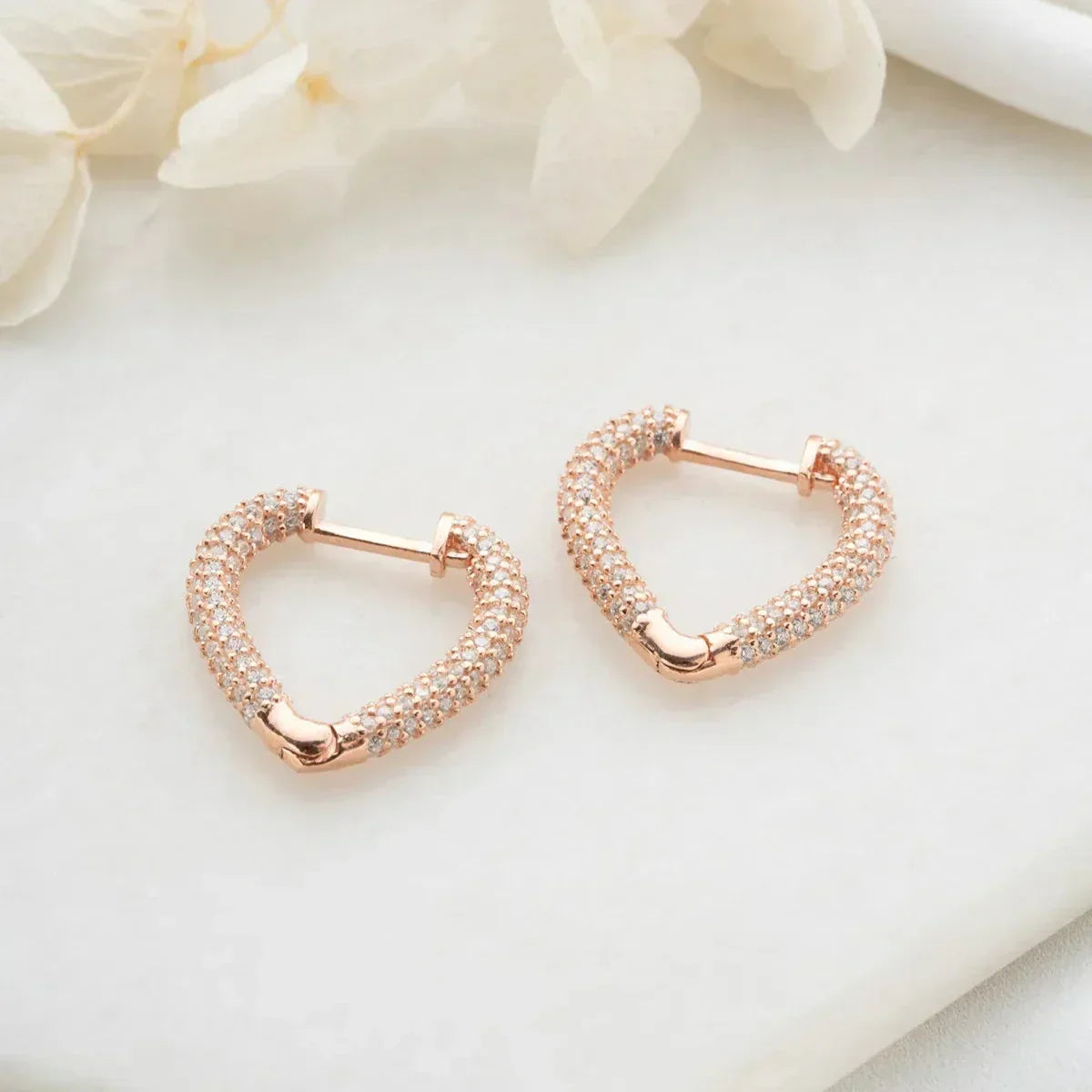 HERZ ZIRKONIA OHRRING aus 925 Silber - Eleganter Ohrringe - AURIME