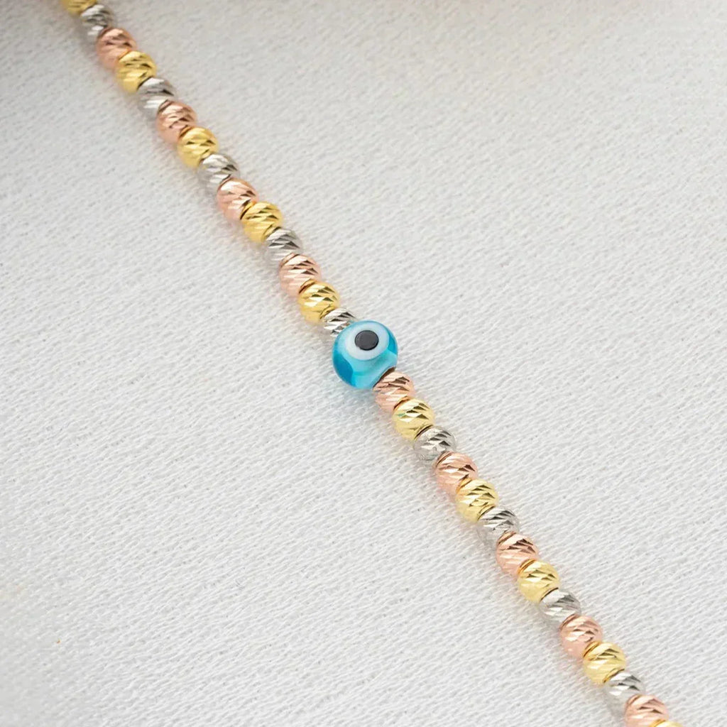 TRICOLOR DORICA EVIL EYE ARMBAND aus 925 Silber - Eleganter Armband - AURIME