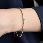 TRICOLOR DORICA EVIL EYE ARMBAND aus 925 Silber - Eleganter Armband - AURIME
