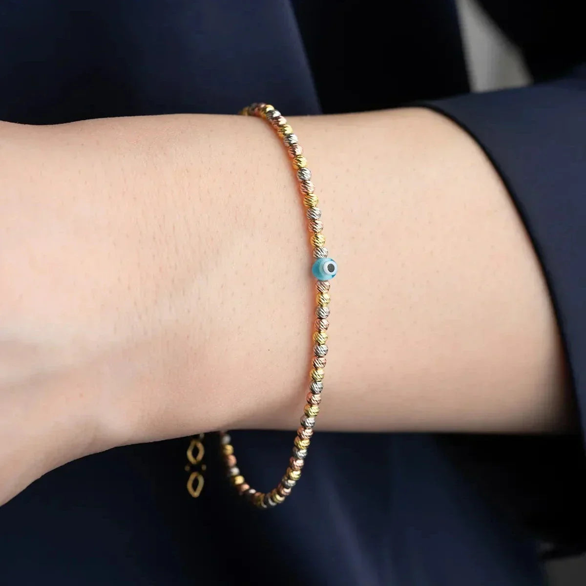 TRICOLOR DORICA EVIL EYE ARMBAND aus 925 Silber - Eleganter Armband - AURIME