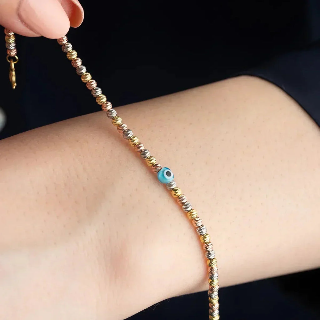 TRICOLOR DORICA EVIL EYE ARMBAND aus 925 Silber - Eleganter Armband - AURIME