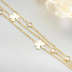3 ROWS CLOVER STONE BRACELET | 925 SILVER
