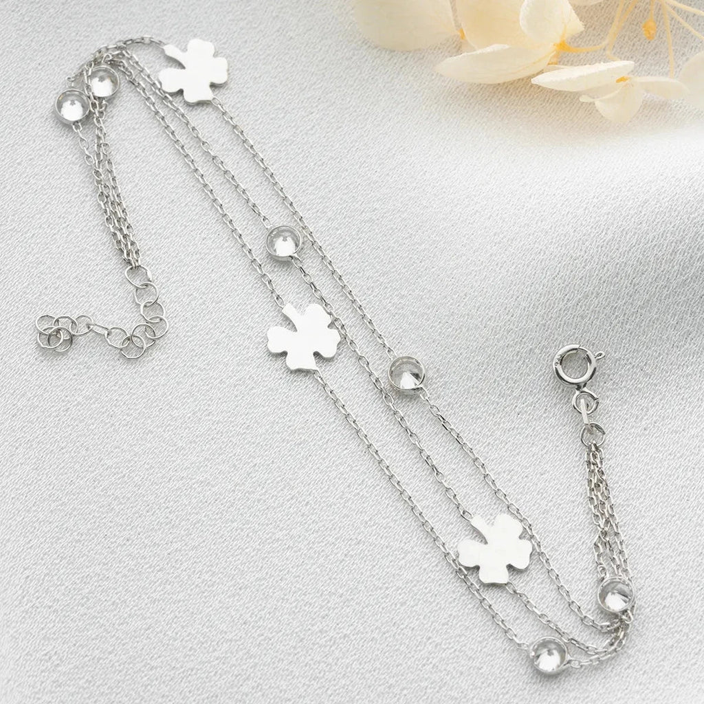 3 ROWS CLOVER STONE BRACELET | 925 SILVER
