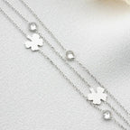3 ROWS CLOVER STONE BRACELET | 925 SILVER