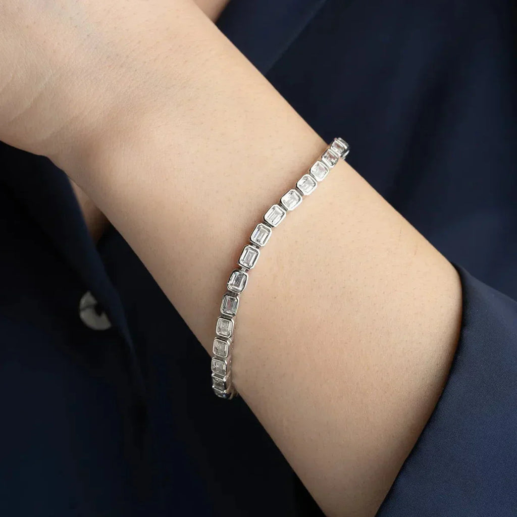 FULL ROW STEIN ARMBAND aus 925 Silber - Eleganter Armband - AURIME