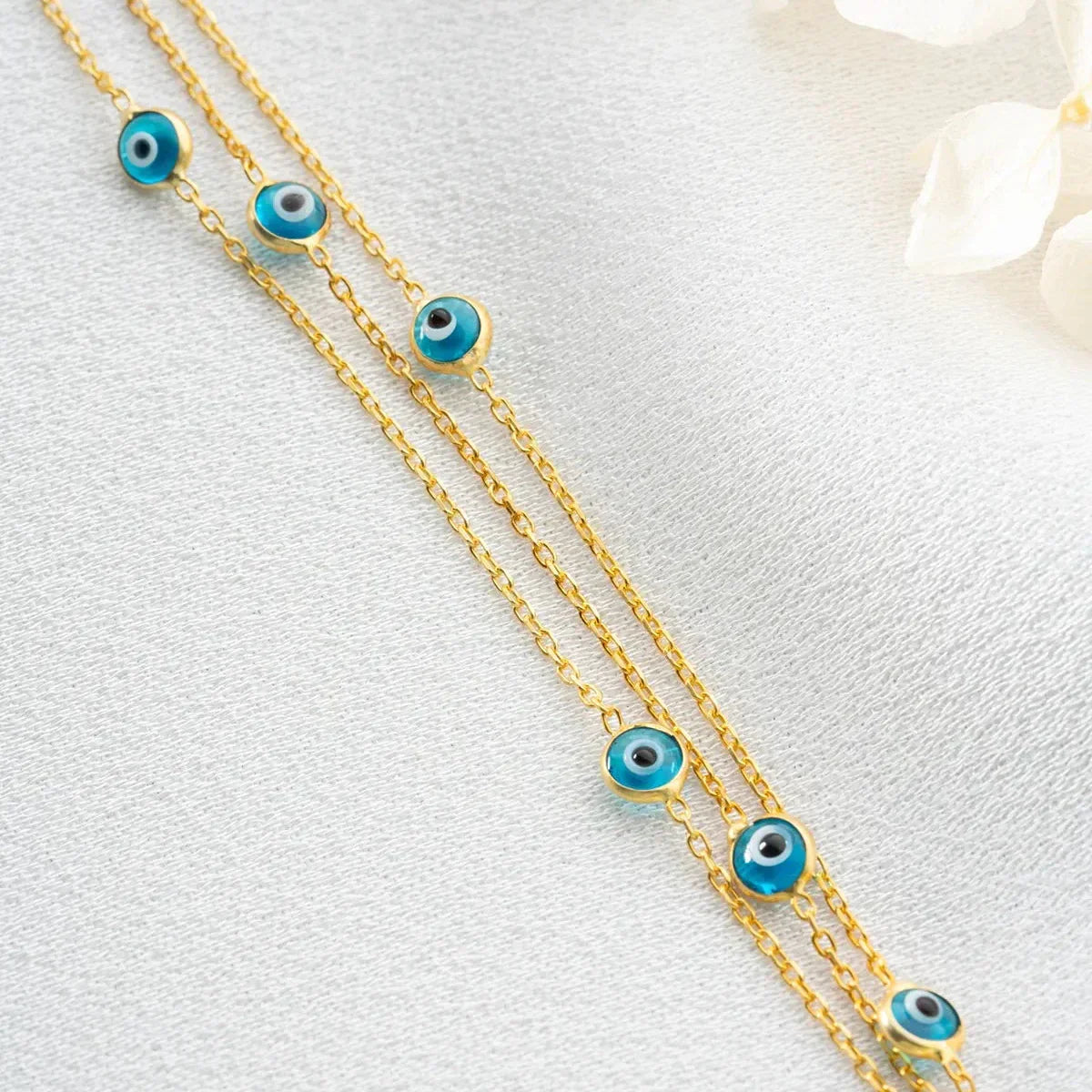 3 REIHE MINI NAZAR ARMBAND | 925 SILBER