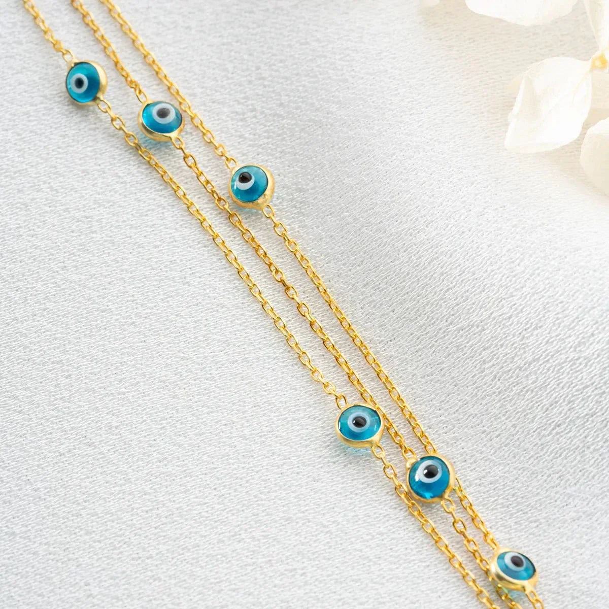 3 ROWS MINI NAZAR BRACELET | 925 SILVER 