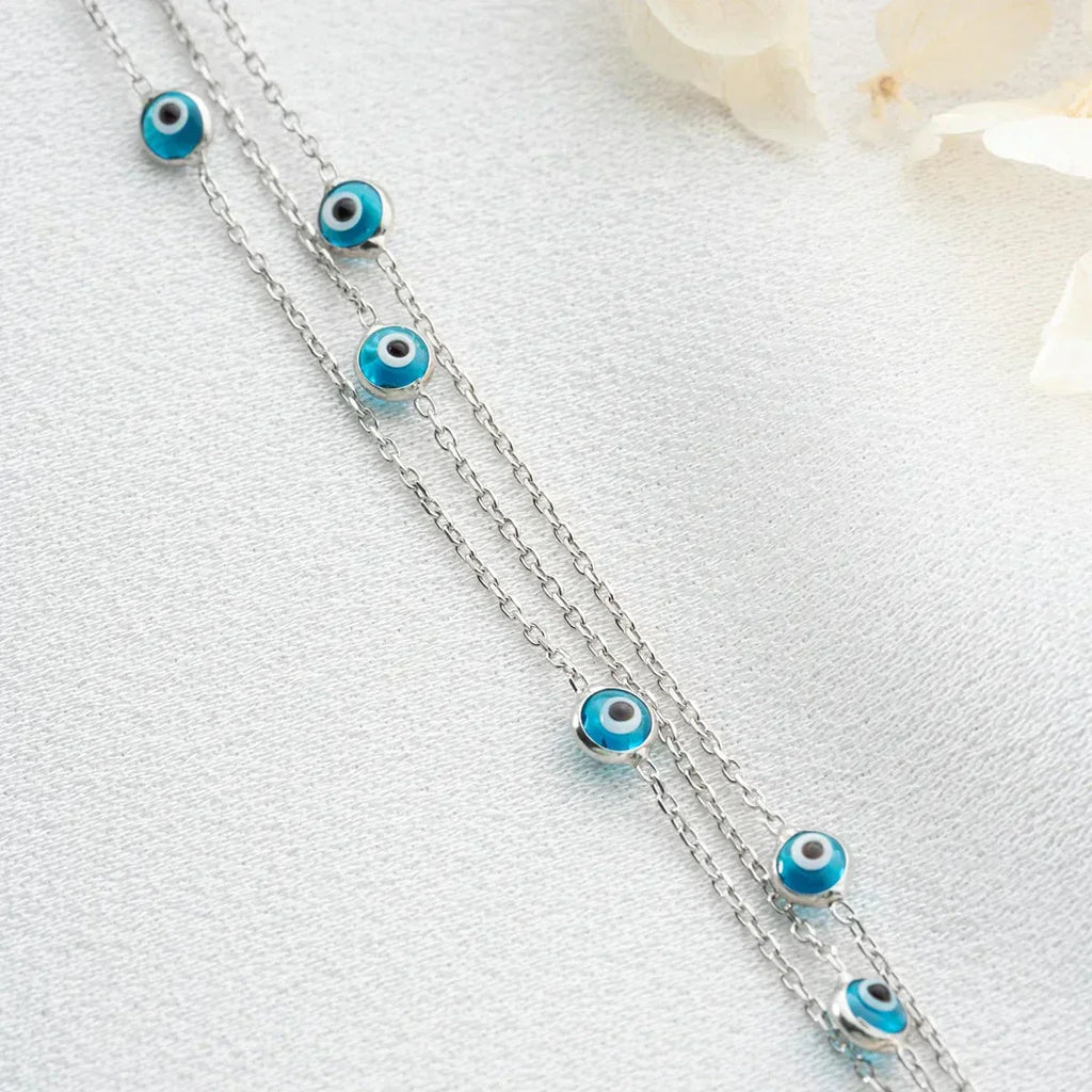 3 ROWS MINI NAZAR BRACELET | 925 SILVER 