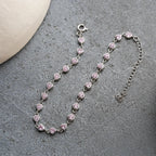 MINI ROZA HERZ ARMBAND aus 925 Silber - Eleganter Armband - AURIME
