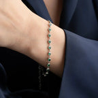 MINI HERZ SMARAGD ARMBAND aus 925 Silber - Eleganter Armband - AURIME