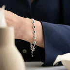 TROPFENSTEIN SMARAGD ARMBAND aus 925 Silber - Eleganter Armband - AURIME