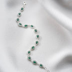 TROPFENSTEIN SMARAGD ARMBAND aus 925 Silber - Eleganter Armband - AURIME