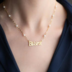 PERLEN CRUSH NAMENSKETTE aus 925 Silber - Eleganter Halskette - AURIME