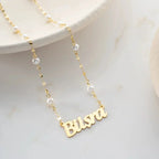 PERLEN CRUSH NAMENSKETTE aus 925 Silber - Eleganter Halskette - AURIME