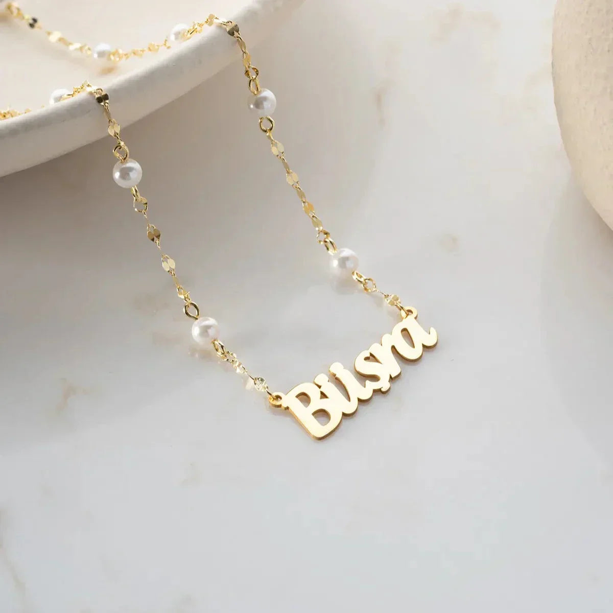 PERLEN CRUSH NAMENSKETTE | 925 SILBER