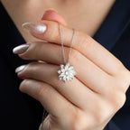 WEISSE LOTUSBLUME HALSKETTE aus 925 Silber - Eleganter Halskette - AURIME