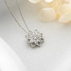 WEISSE LOTUSBLUME HALSKETTE aus 925 Silber - Eleganter Halskette - AURIME