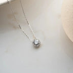 DIAMANT MODELL EINZELSTEIN HALSKETTE | 925 SILBER