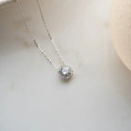 DIAMANT MODELL EINZELSTEIN HALSKETTE | 925 SILBER