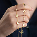 CLOVER GLÜCK HALSKETTE aus 925 Silber - Eleganter Halskette - AURIME