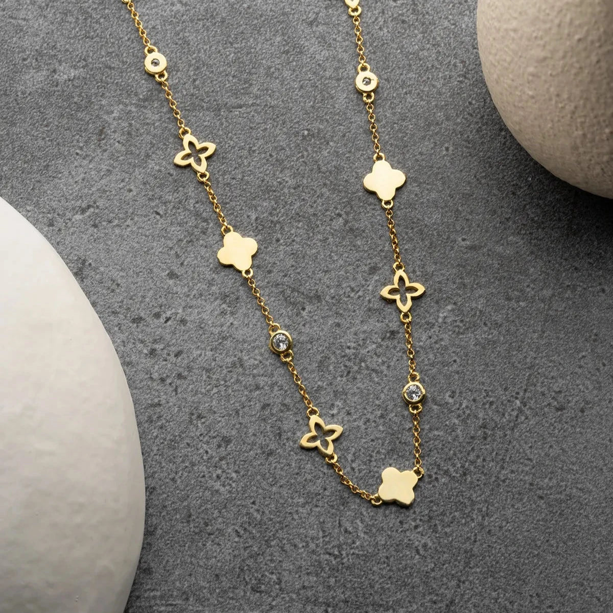 CLOVER GLÜCK HALSKETTE aus 925 Silber - Eleganter Halskette - AURIME