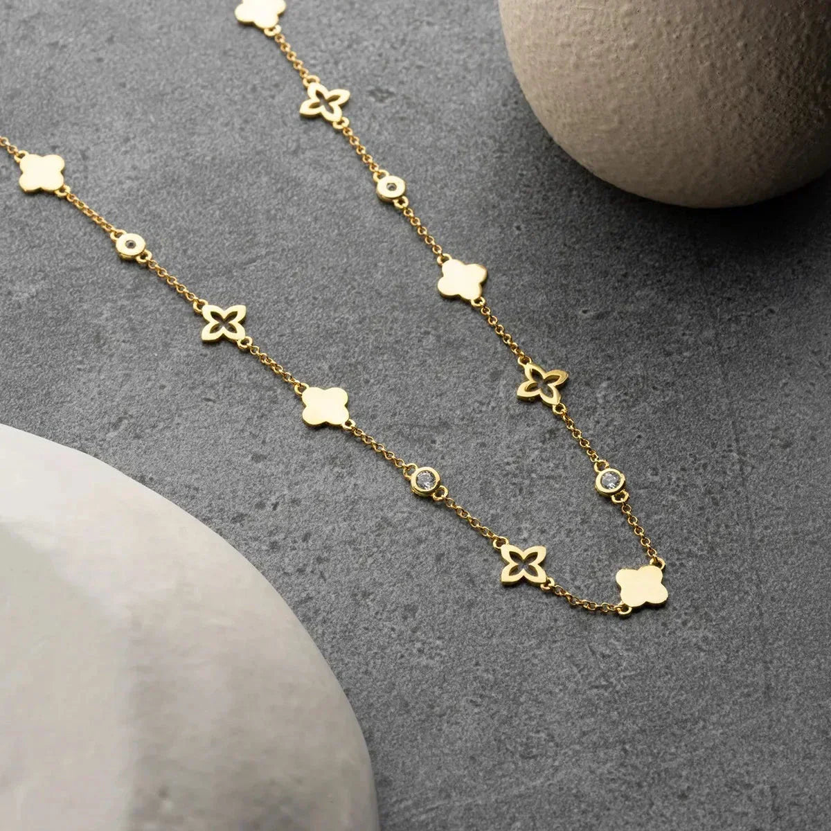 CLOVER GLÜCK HALSKETTE aus 925 Silber - Eleganter Halskette - AURIME