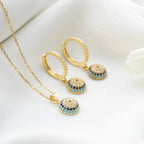 EVIL EYE HALSKETTE OHRRING SET aus 925 Silber - Eleganter Ohrringe - AURIME