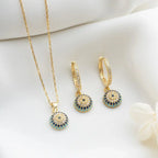 EVIL EYE HALSKETTE OHRRING SET aus 925 Silber - Eleganter Ohrringe - AURIME