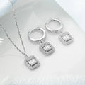 BAGUETTE HALSKETTE OHRRING SET | 925 SILBER