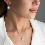 BAGUETTE HALSKETTE OHRRING SET | 925 SILBER
