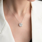 WEISSE STEINKETTE MIT MAGNET aus 925 Silber - Eleganter Halskette - AURIME