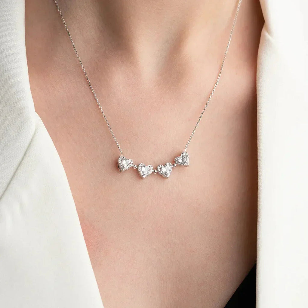 WEISSE STEINKETTE MIT MAGNET aus 925 Silber - Eleganter Halskette - AURIME