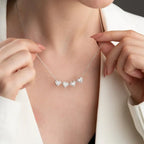 WEISSE STEINKETTE MIT MAGNET aus 925 Silber - Eleganter Halskette - AURIME