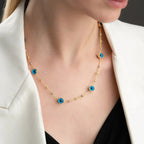 BULLET DORIKA EVIL EYE HALSKETTE aus 925 Silber - Eleganter Halskette - AURIME
