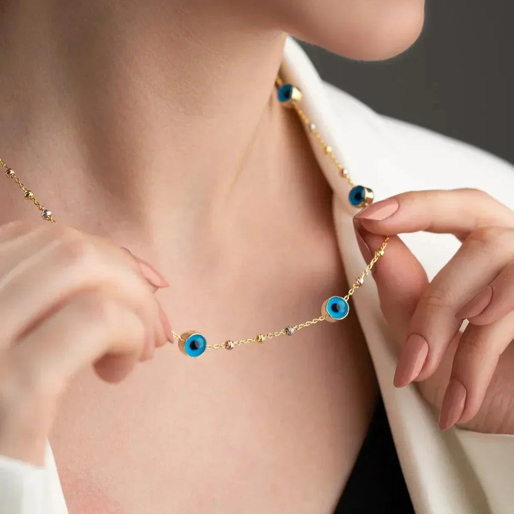 BULLET DORIKA EVIL EYE HALSKETTE aus 925 Silber - Eleganter Halskette - AURIME