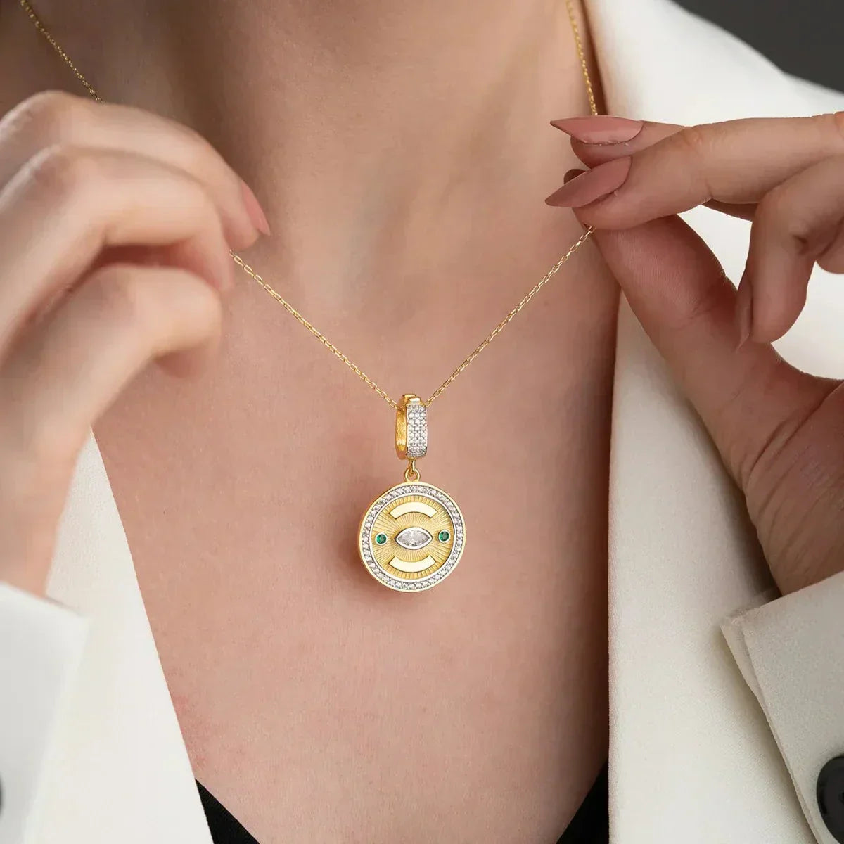 RUBY MOON HALSKETTE aus 925 Silber - Eleganter Halskette - AURIME