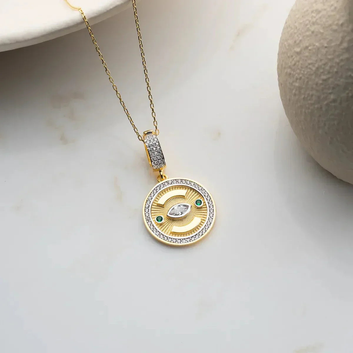 RUBY MOON HALSKETTE aus 925 Silber - Eleganter Halskette - AURIME