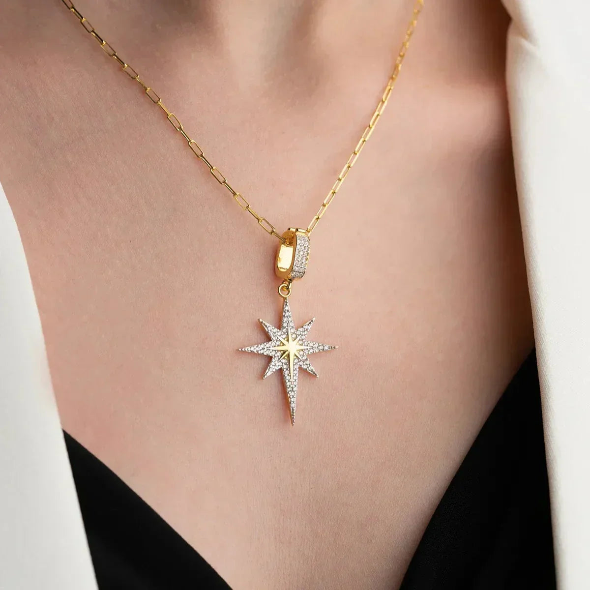 POLARSTERN HALSKETTE aus 925 Silber - Eleganter Halskette - AURIME