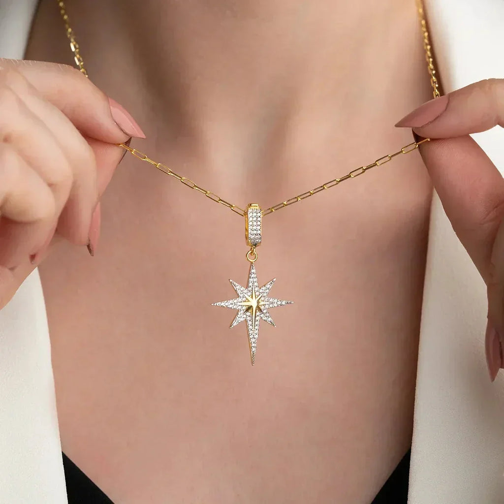 POLARSTERN HALSKETTE aus 925 Silber - Eleganter Halskette - AURIME