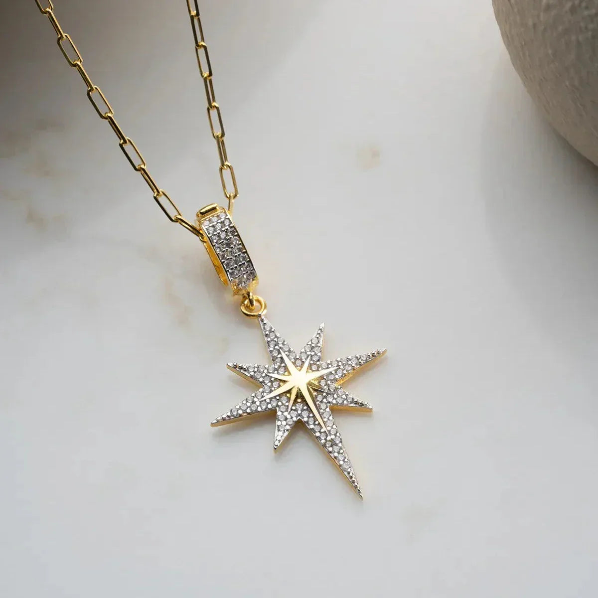 POLARSTERN HALSKETTE aus 925 Silber - Eleganter Halskette - AURIME