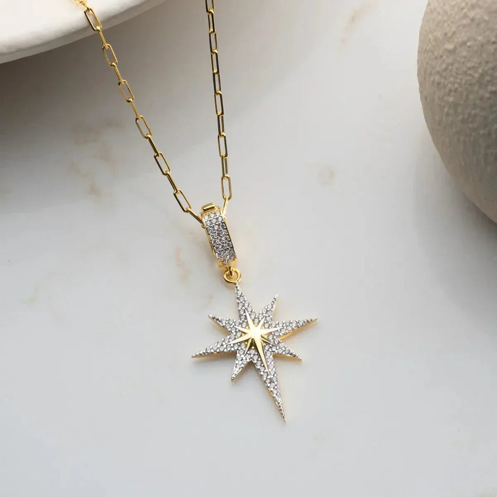 POLARSTERN HALSKETTE aus 925 Silber - Eleganter Halskette - AURIME