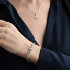 BAGUETTE STEIN HALSKETTE ARMBAND SET aus 925 Silber - Eleganter Halskette - AURIME