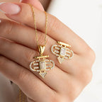 SEYMA HALSKETTE OHRRING SET aus 925 Silber - Eleganter Ohrringe - AURIME