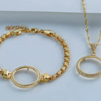 PAILLETTEN KETTE HALSKETTE ARMBAND SET FÜR GOLD aus 925 Silber - Eleganter Halskette - AURIME