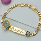 KINDER GRAVUR NAMENSARMBAND MIT NAZAR aus 925 Silber - Eleganter Armband - AURIME
