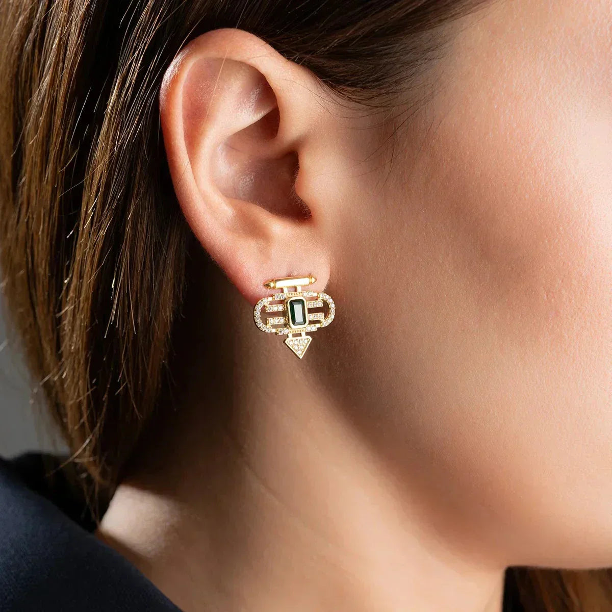 GRÜNE SEYMA OHRRINGE aus 925 Silber - Eleganter Ohrringe - AURIME