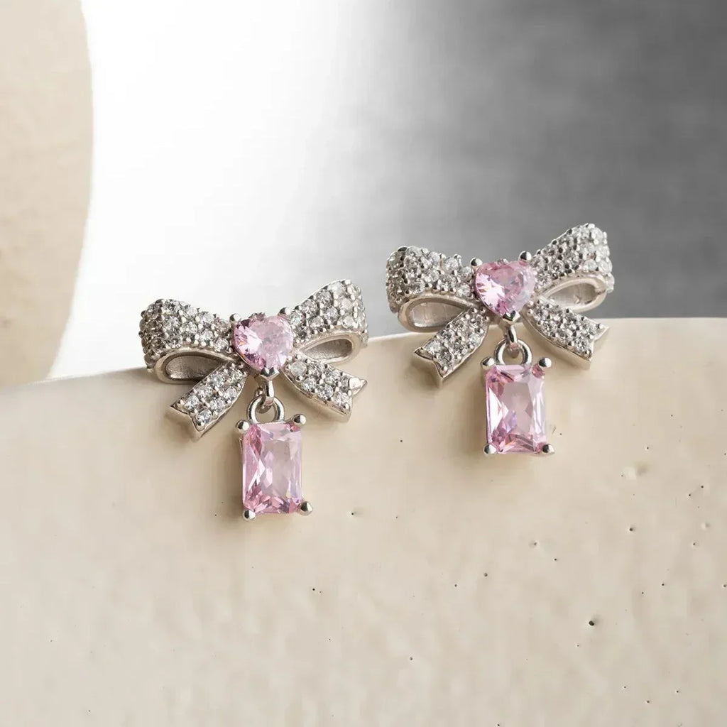 FLIEGE HERZ OHRRINGE aus 925 Silber - Eleganter Ohrringe - AURIME